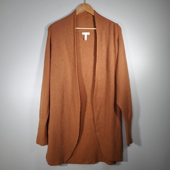 Leith Open Front Dolman Sleeve Cardigan Burnt Orange Size Medium - Picture 8 of 10